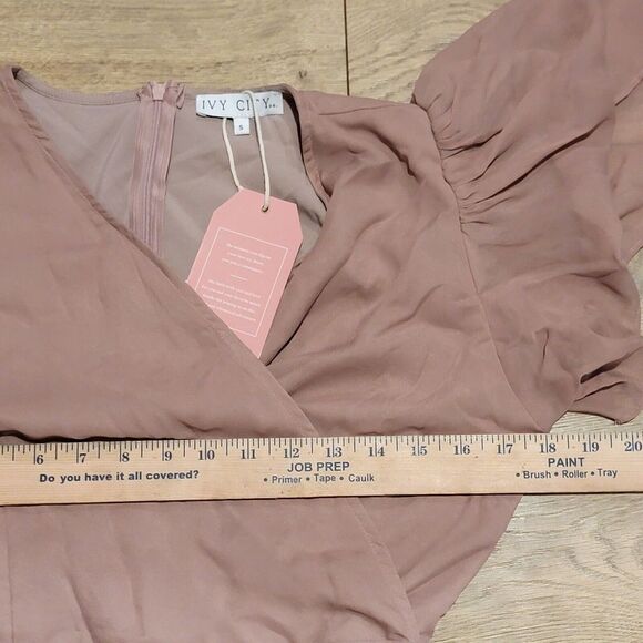 NWT Ivy City Women's Lillie Dusty Rose Flutter Sleeve Bridesmaid Dress Small - Picture 10 of 11